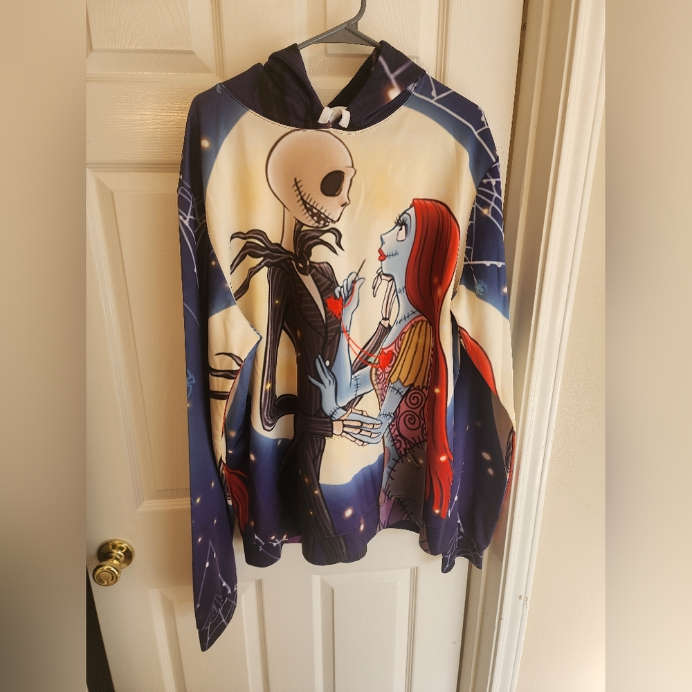 Oversized Jack and Sally Hoodie